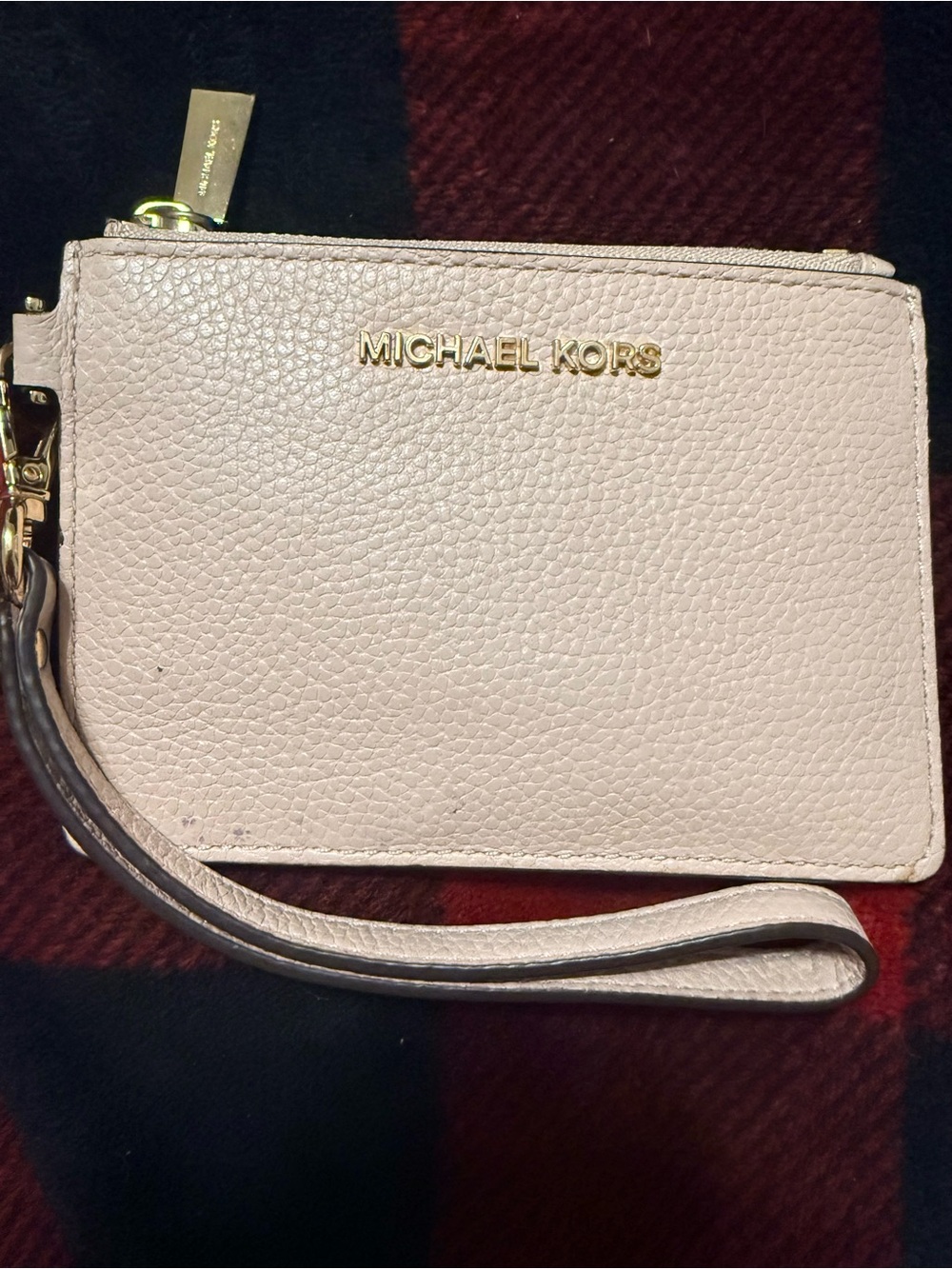 Michael Kors Pebbled Leather Wristlet - Light Blush